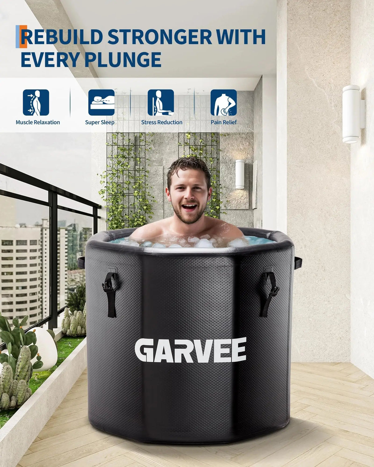 Kalmbath Pro Ice Bath – Couvercle isolé, compatible chiller